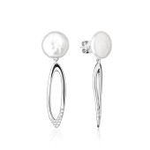 Cercei argint lungi cu perle naturale albe si cristale DiAmanti SK20216E_W-G